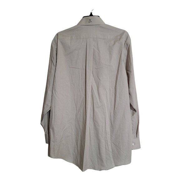 Stafford Shirt Mens Size 16 34-35 Beige Essentials Long Sleeve Broadcloth - Picture 2 of 11